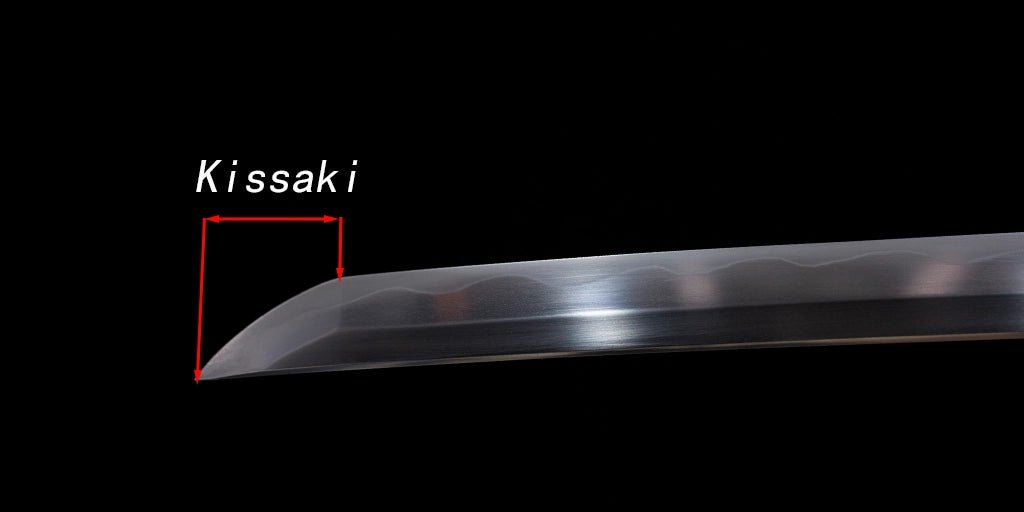 The size and shape of katana's kissaki