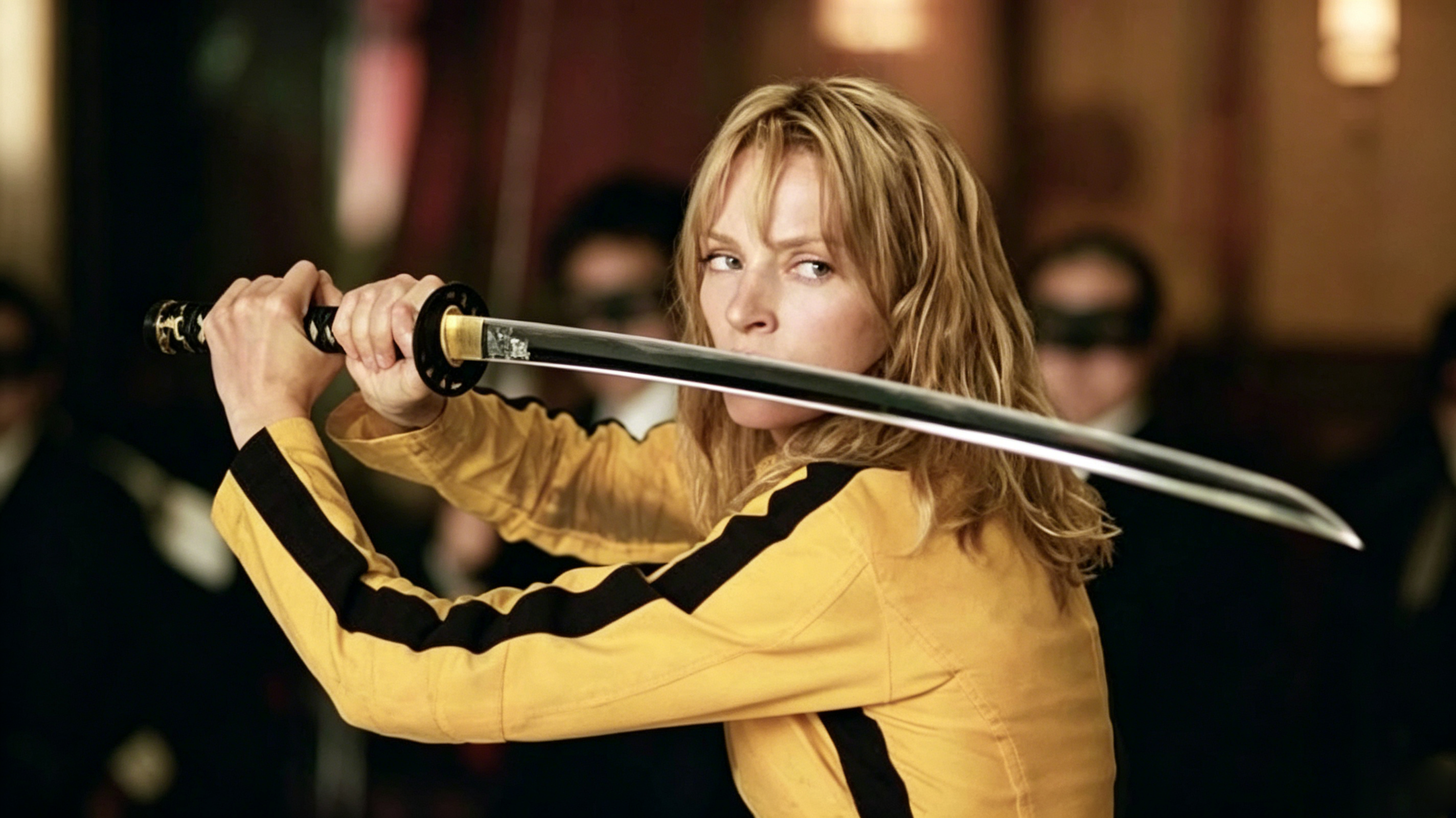 Beatrix Kiddo with legendary Hattori Hanzo katana from Kill Bill movie