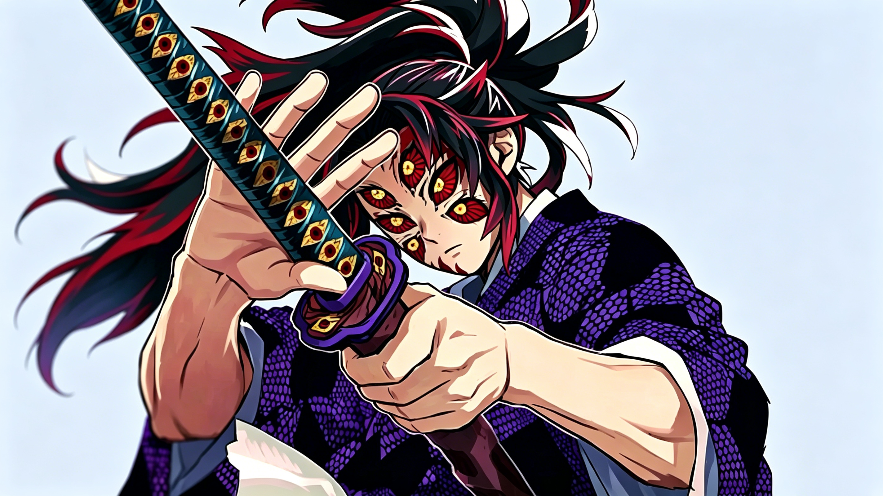 Kokushibo's Katana Demon Slayer Upper Rank One Flesh Nichirin Sword Replica