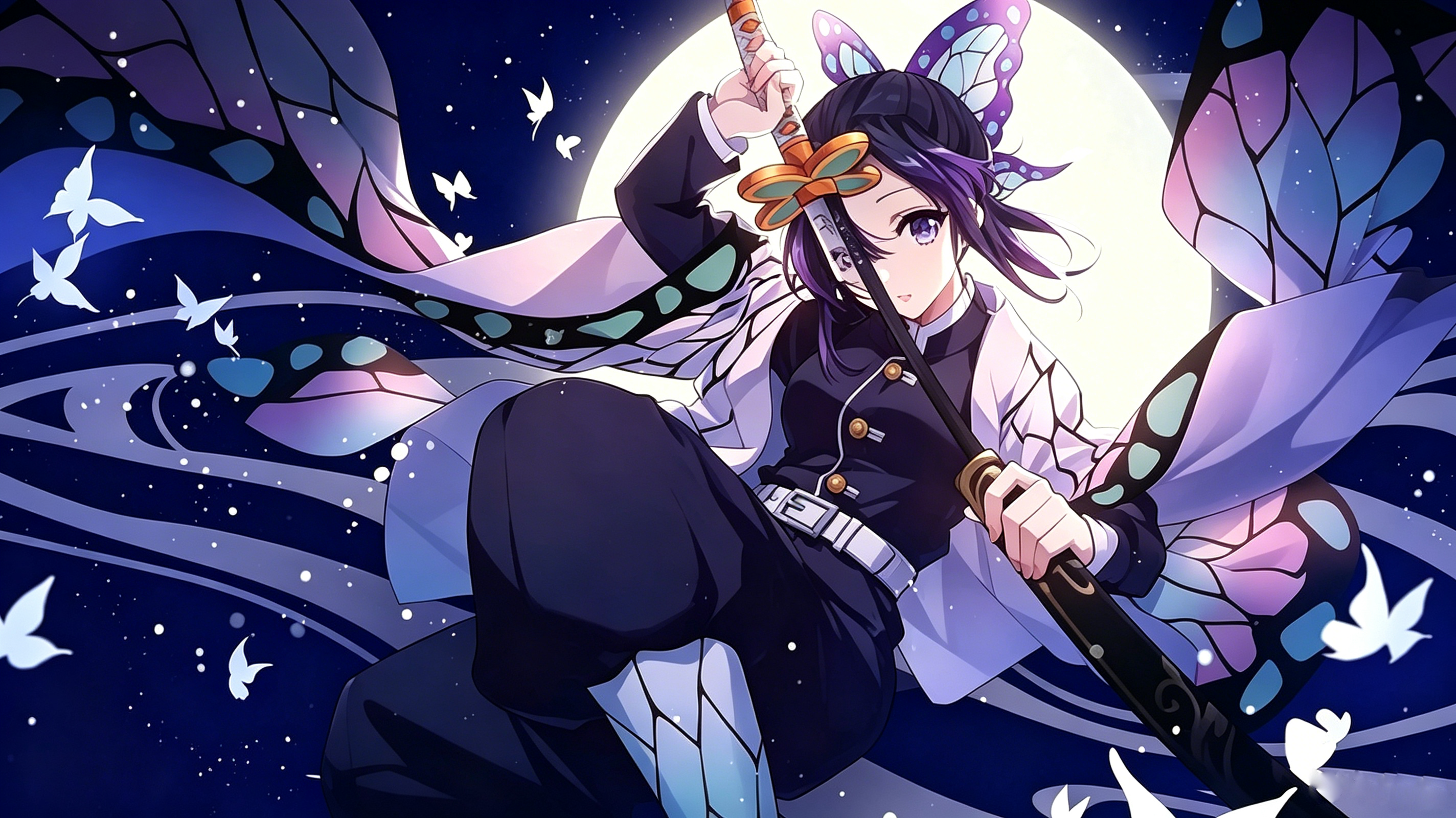 Kocho Shinobu Nichirin Katana replica, Demon Slayer Insect Breathing butterfly themed sword for cosplay and collection