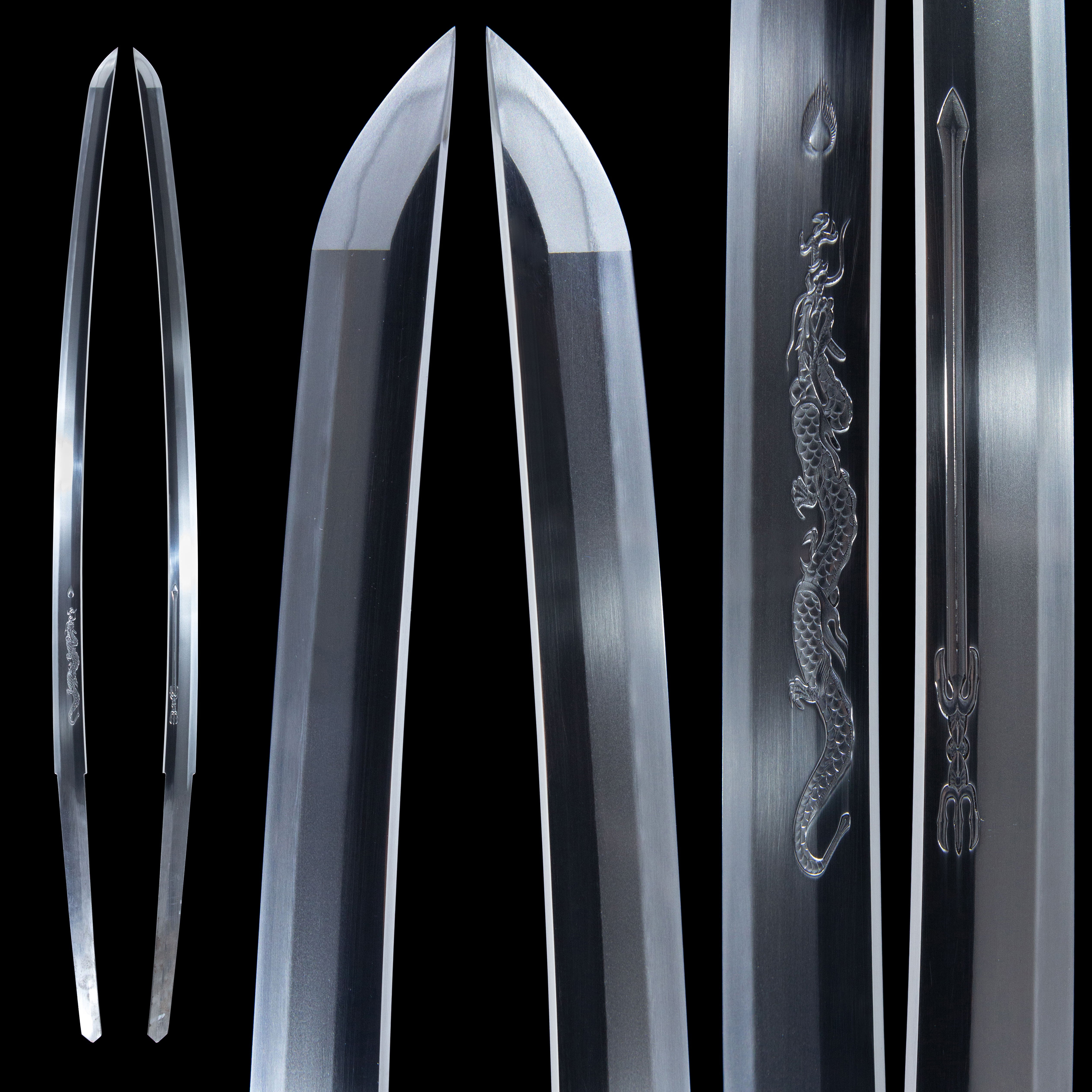 Carving the Katana blade of dragons and Sankoken