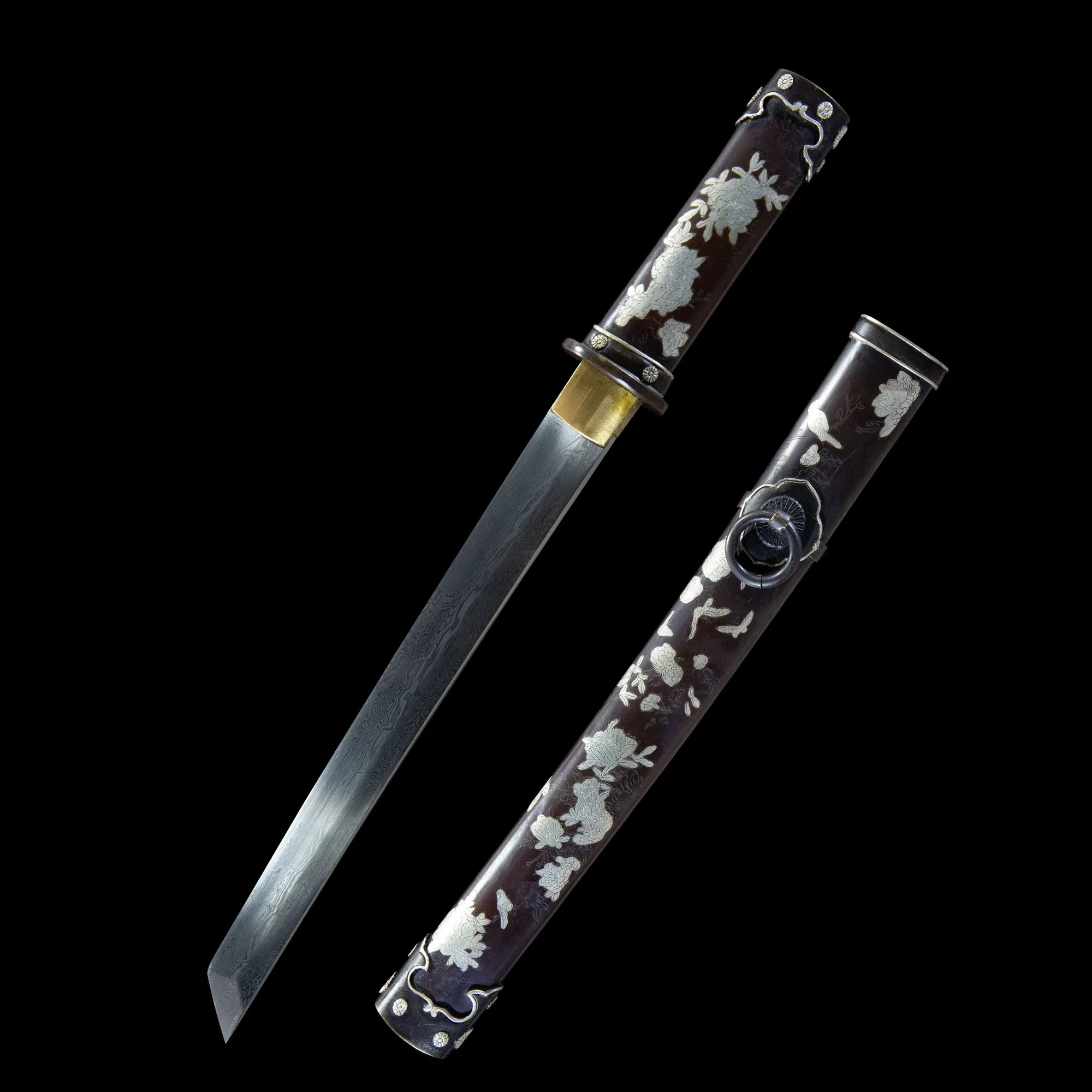 Silver Peony Tanto