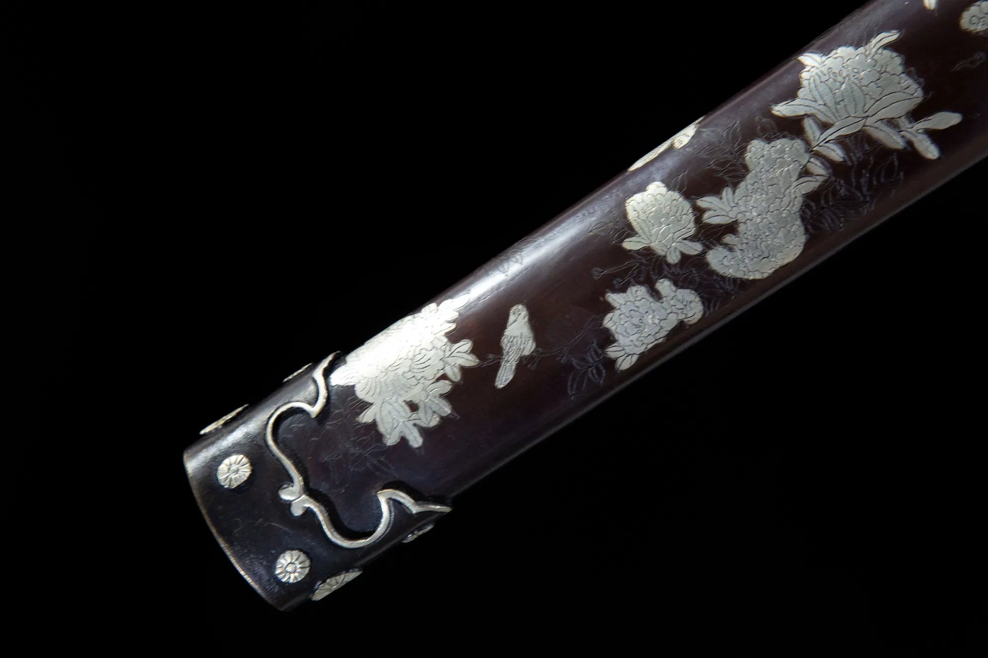 Silver Peony Tanto