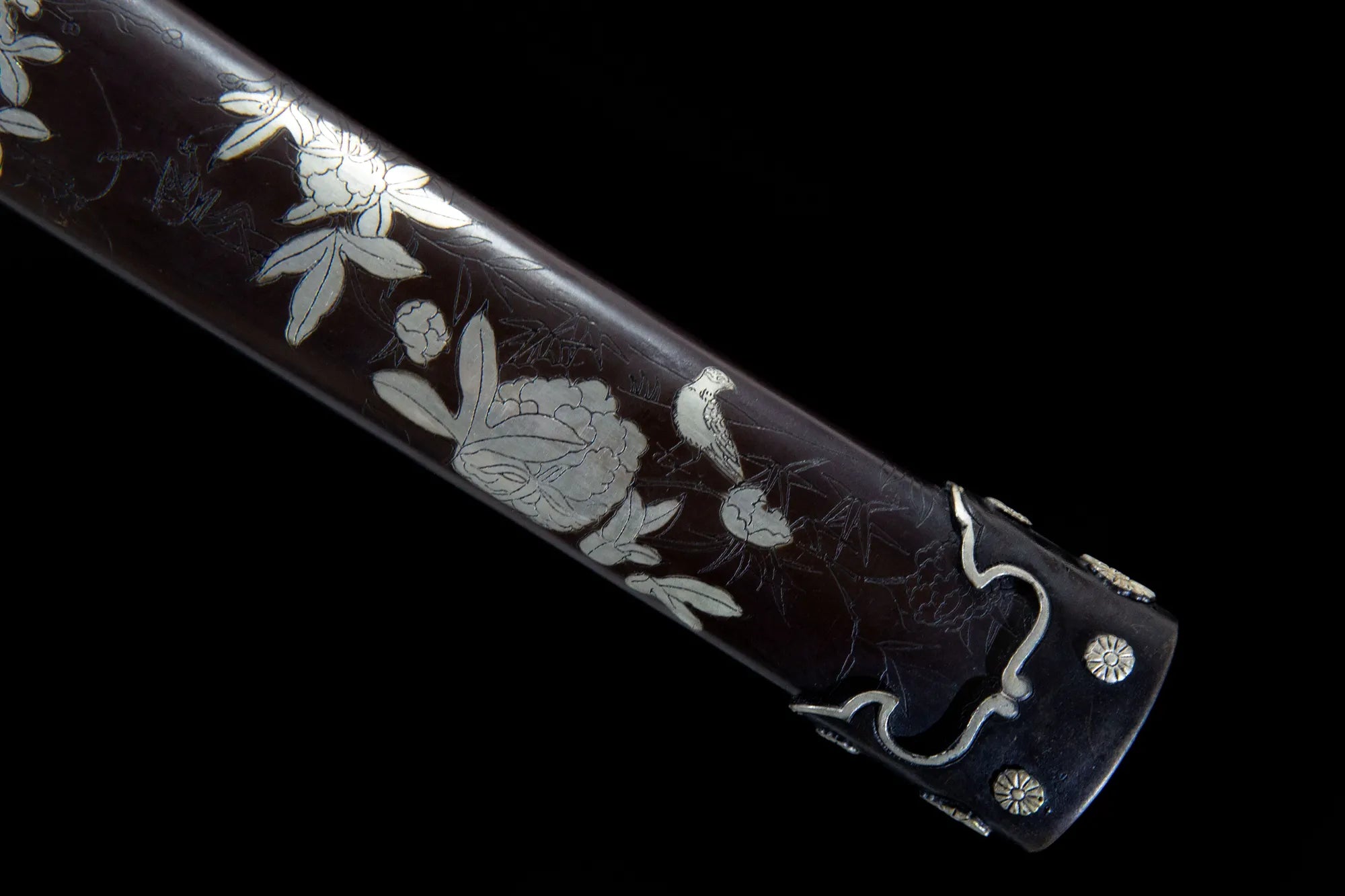 Silver Peony Tanto