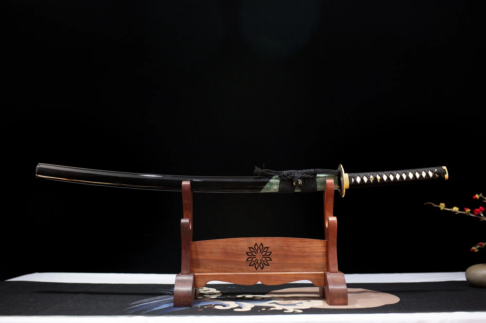 Blue and black katana