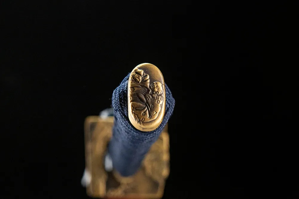 Azure Wind Katana kashira, solid copper pommel cap classic simple design