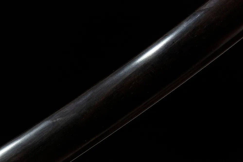 Plum Blossom Dragon Tanto saya middle section, solid ebony wood natural grain