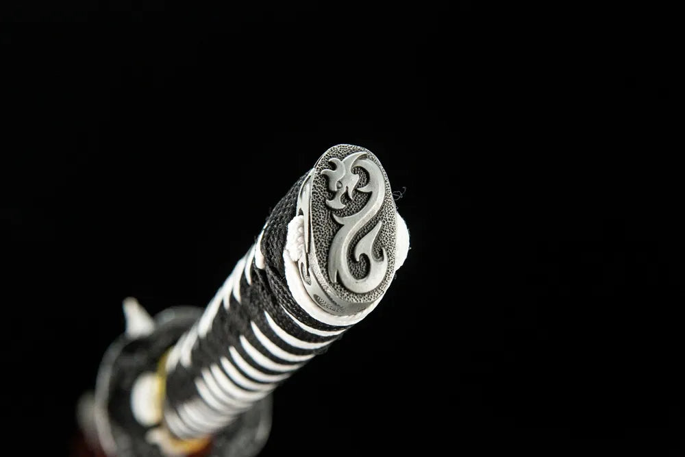 Demon Girl Katana kashira, alloy pommel cap with demon girl design