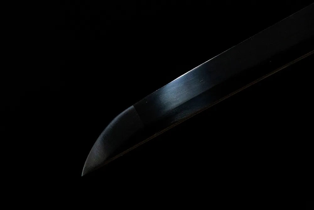 Michonne Black Katana matte black 1060 steel blade closeup
