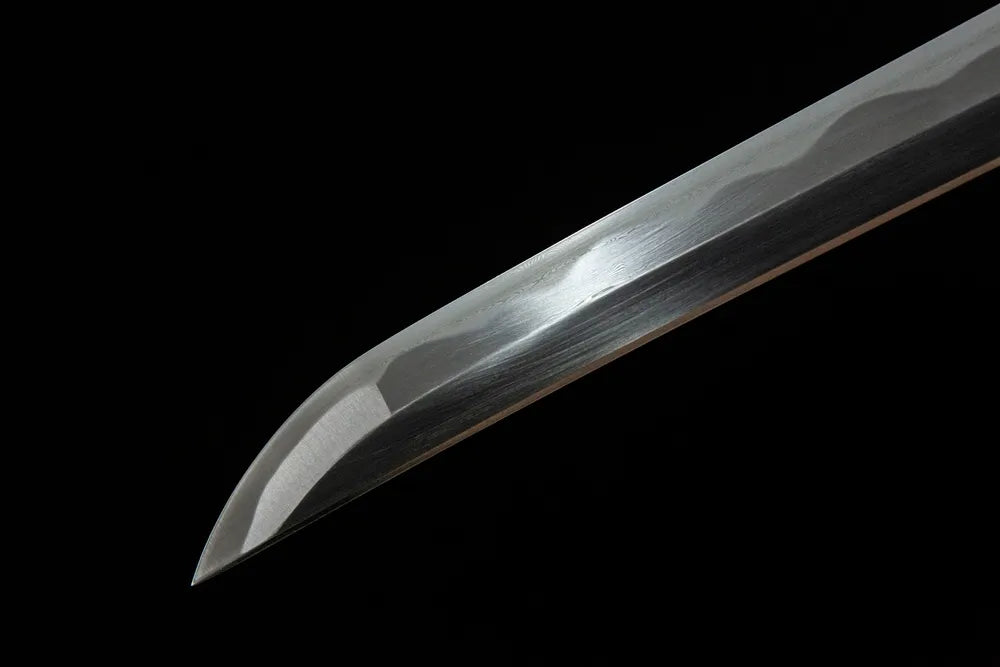 Valiant Phoenix Katana blade tip detail, fine ground sharp cutting edge