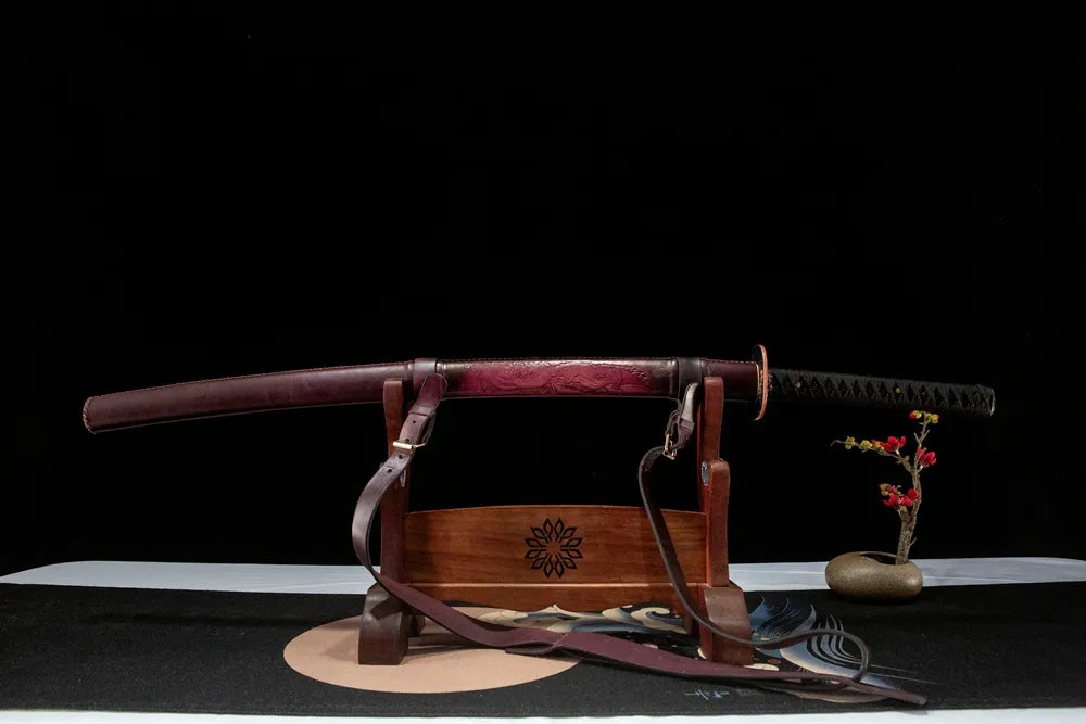 Valiant Phoenix Katana Placing the perspective downwards, genuine cowhide wrapped scarf
