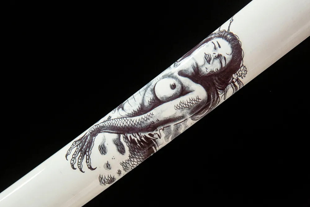 Demon Girl Katana saya middle section, solid wood baked lacquer finish
