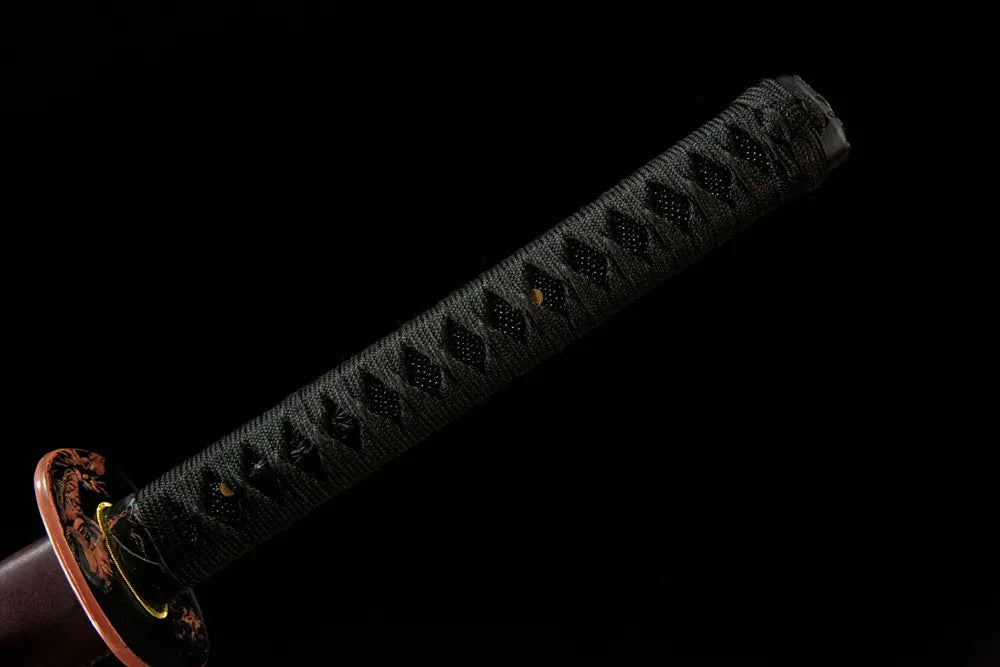 Valiant Phoenix Katana full handle, genuine ray skin with traditional silk wrap