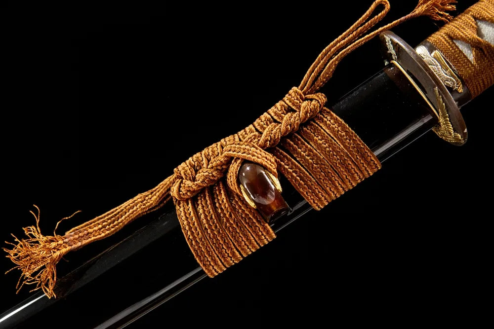 Wild Goose Katana saya middle section, solid ox horn kurikata detail