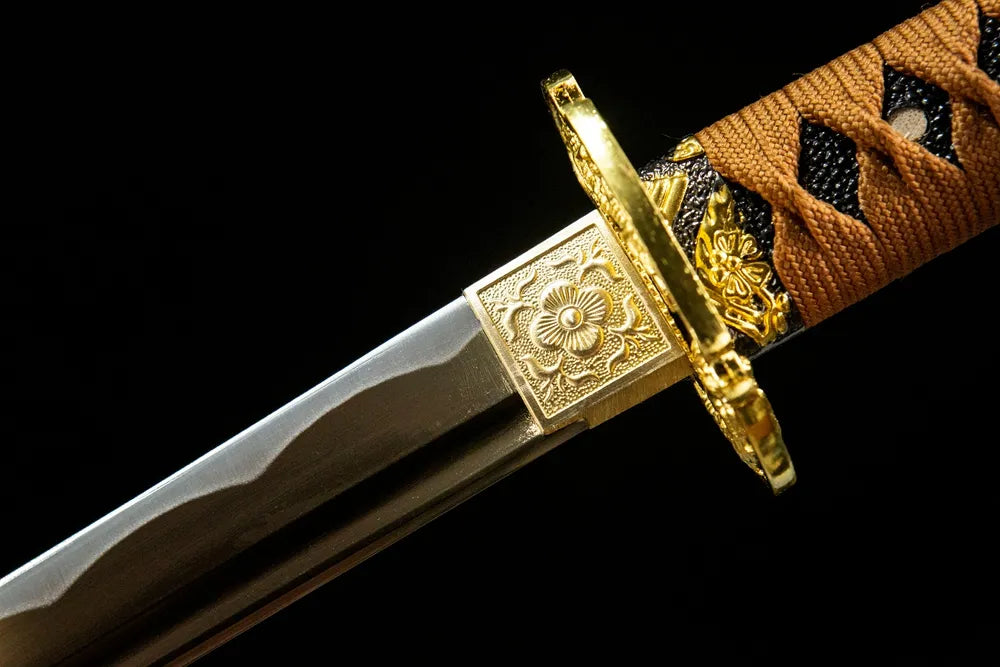 Dragon's Radiance Katana roasted gold blade with single blood groove