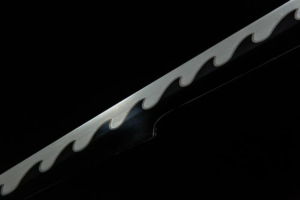 Demon Girl Katana middle blade, black body with polished white cutting edge