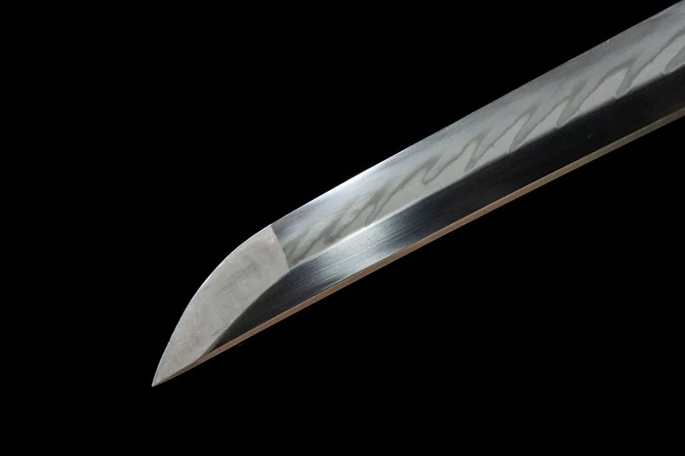 Wild Goose Katana blade tip detail, finely polished sharp cutting edge