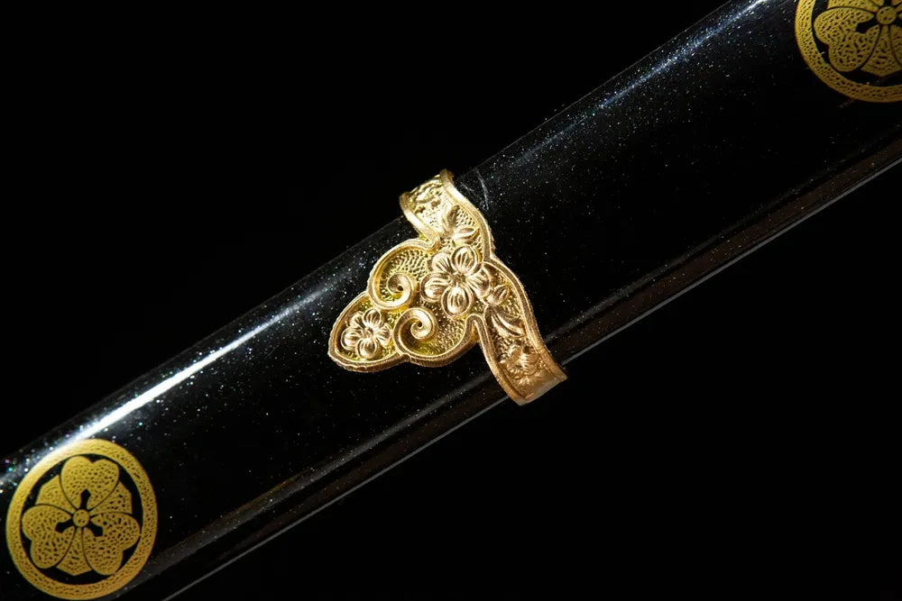 Chrysanthemum Pattern Tachi | T10 Steel Full Copper Fittings Samurai Sword