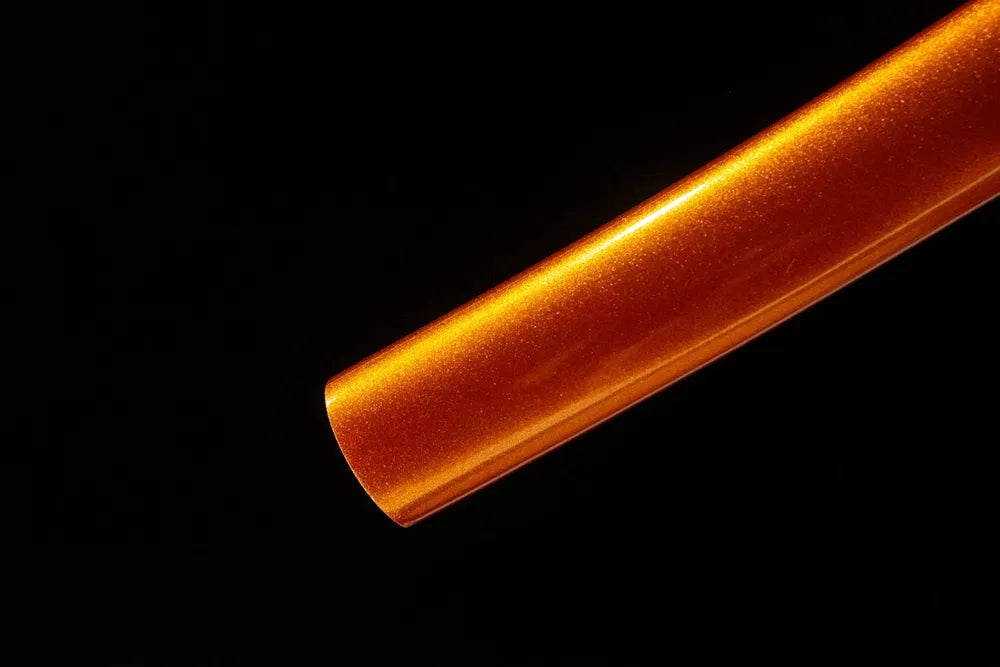 Bottom short saya closeup smooth paint solid wood sheath end cap