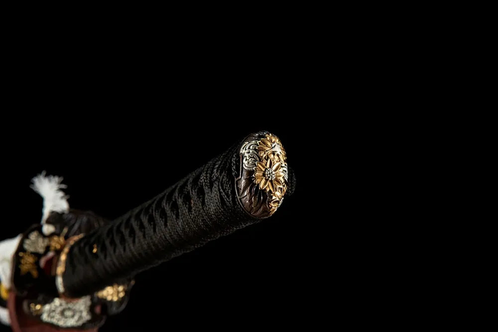 Kashira pommel cap gold silver plated solid copper terminal fitting