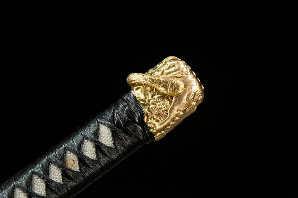 Kashira pommel cap The Firmament Tachi, solid copper smooth plain finish for historical tachi