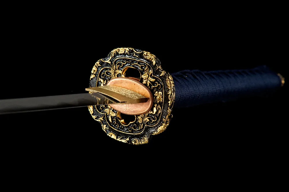 Front side hollow carved gold silver plated copper hand guard