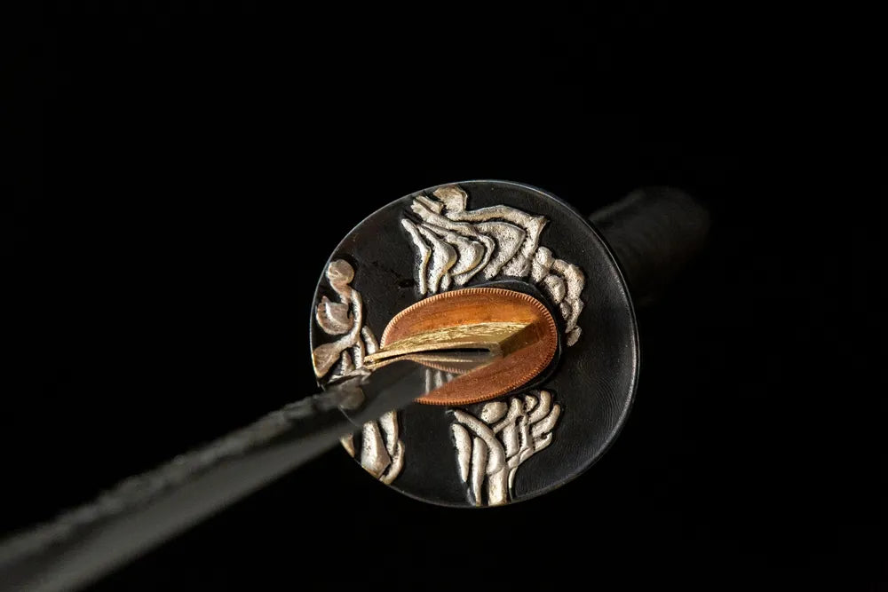 Reverse side thick anti-rust solid copper tsuba base structure