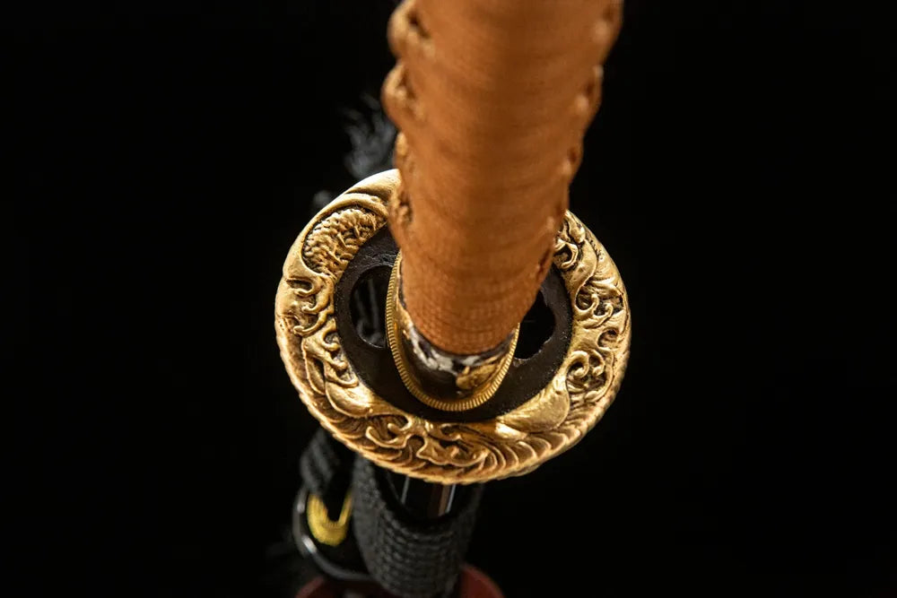 Reverse side thick anti-rust solid copper tsuba base structure