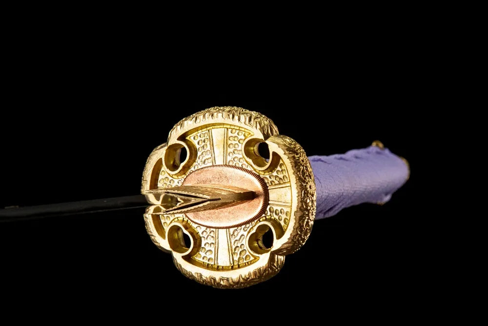Front side round plain solid copper hand guard for Fierce Tiger sword