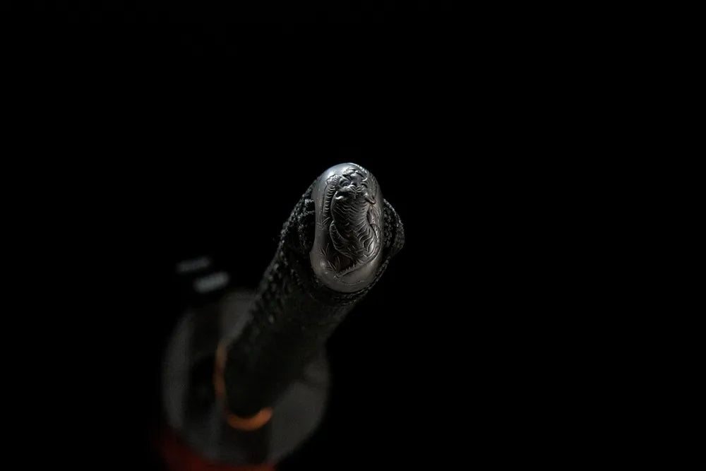 Kashira solid copper terminal fitting smooth finish for Fierce Tiger katana