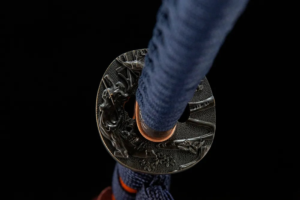 Reverse side thick anti-rust solid copper tsuba base structure