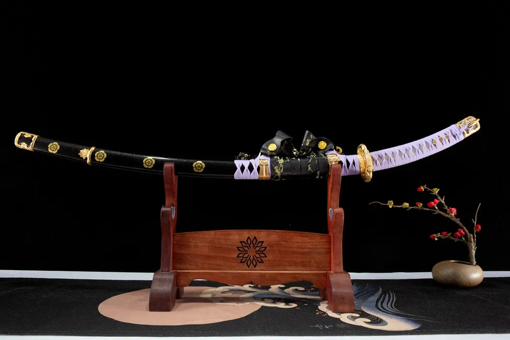 Horizontal front display Fierce Tiger disassemblable honsanmai composite training katana