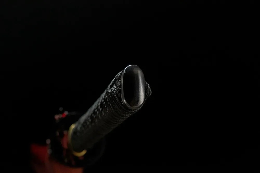 Kashira alloy terminal fitting closeup Magic Rabbit pommel