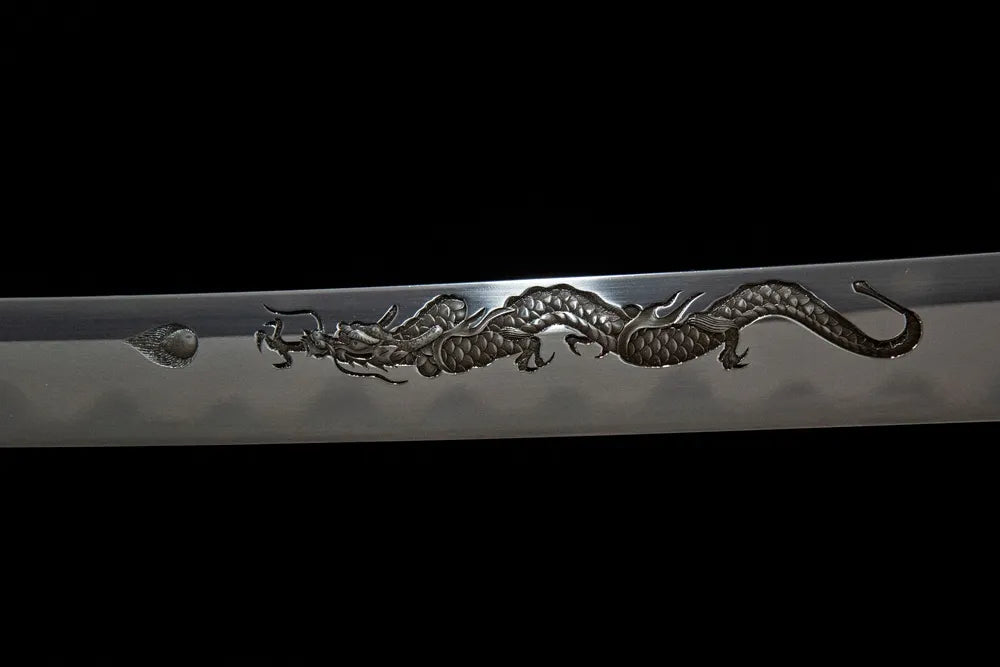 Flaring Fire Katana | T10 Clay Tempered Katana With Ox Horn Saya Fittings