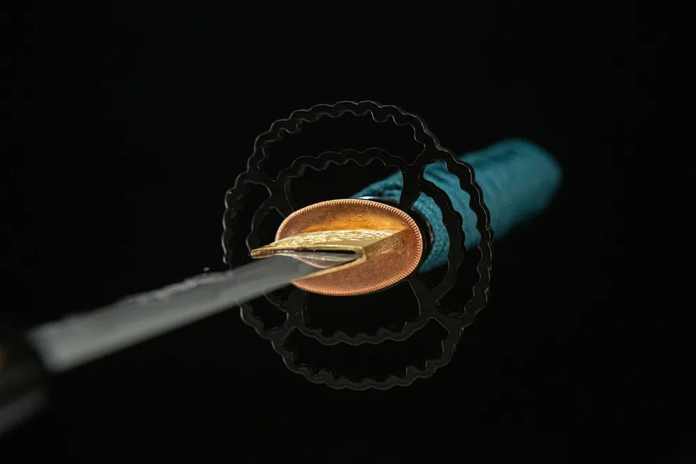 Front side hollow flower iron tsuba Sankoken copper inner ring hand guard