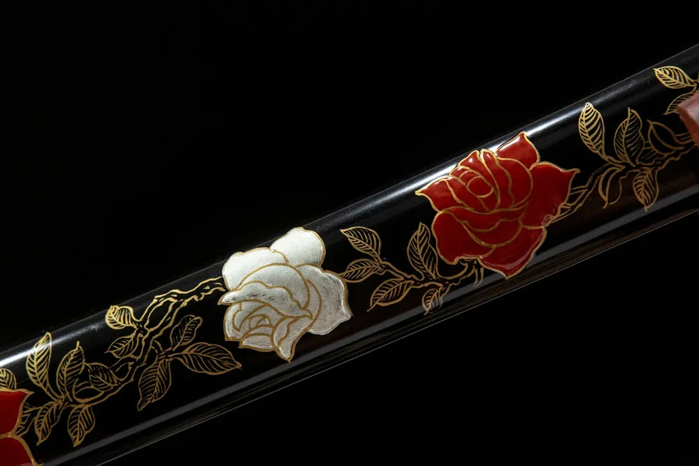 Mid saya detail plain matte solid wood paint scabbard middle texture