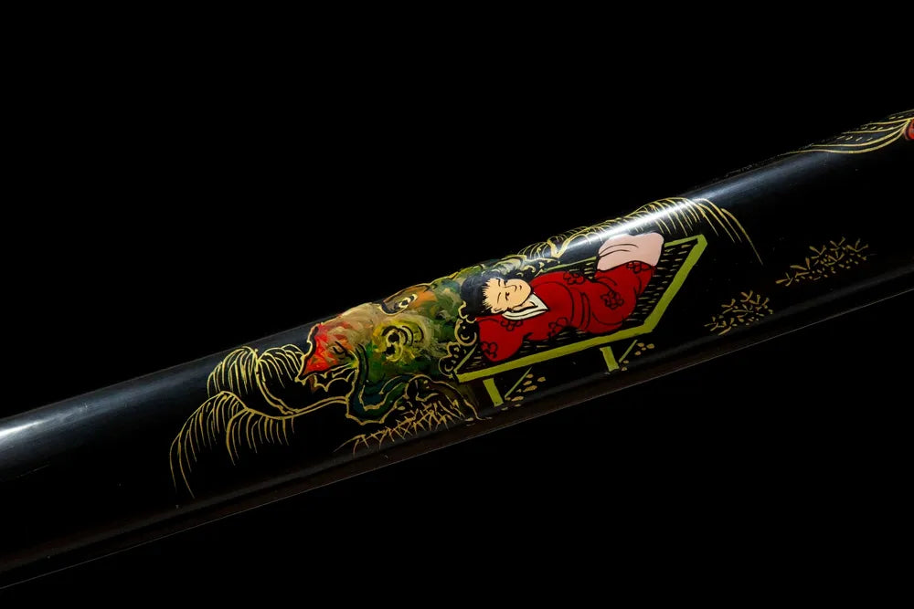 Hand drawn pattern on the middle section of the scabbard