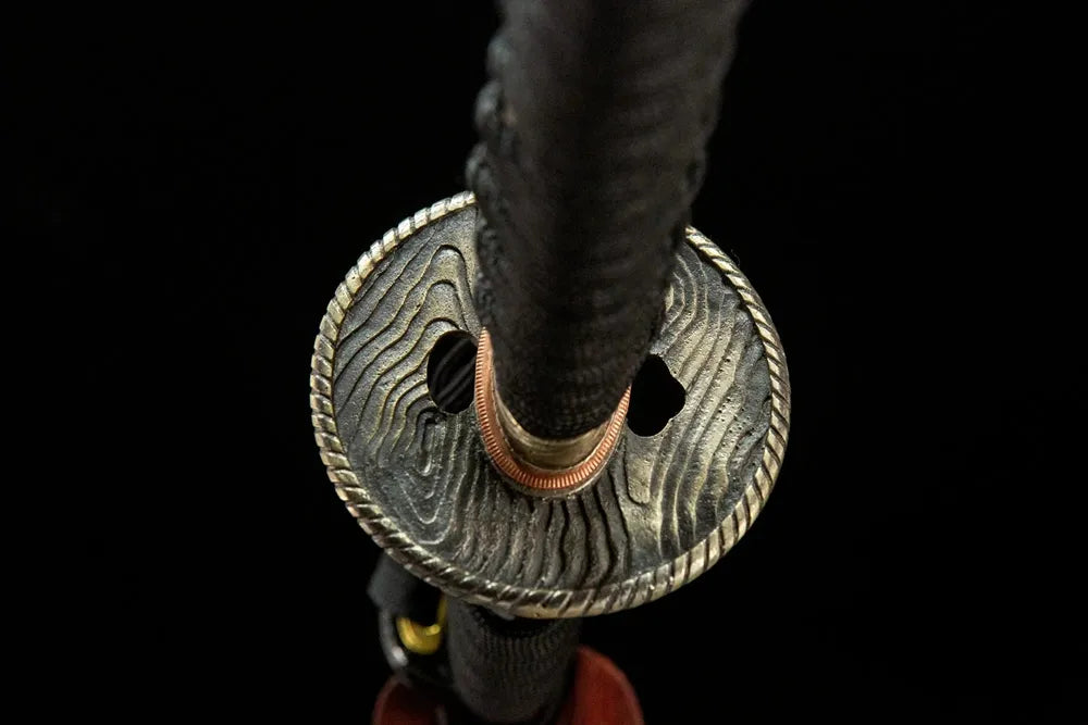 Time Katana tsuba reverse side, solid white copper construction