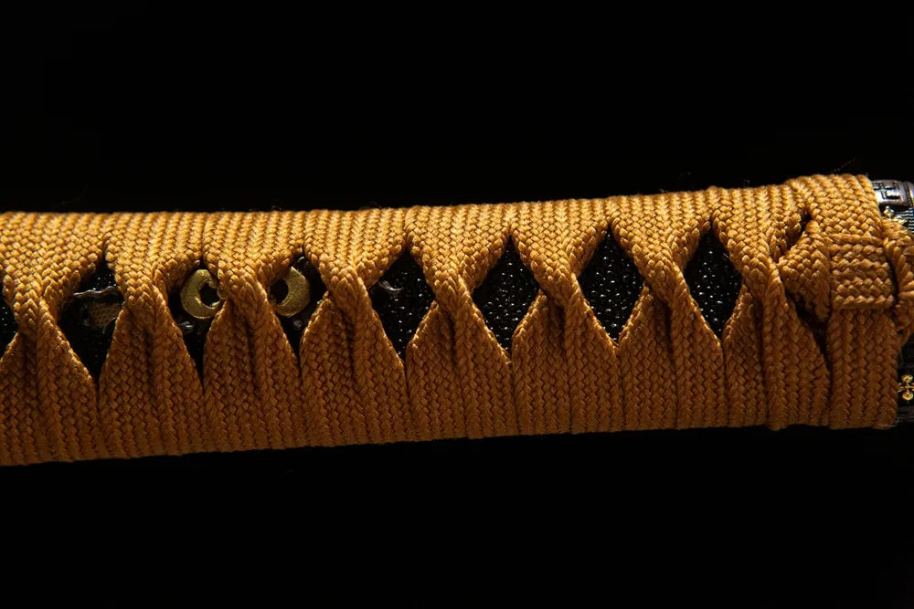 Middle handle front shot natural ray skin under woven cotton ito