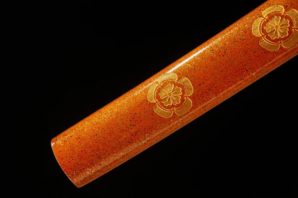 Bottom saya closeup smooth paint solid wood sheath end cap