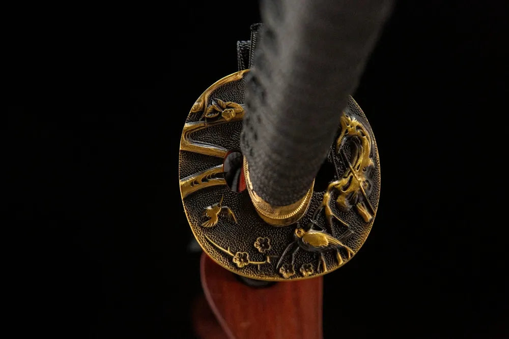 Reverse side thick anti-rust solid copper tsuba base structure