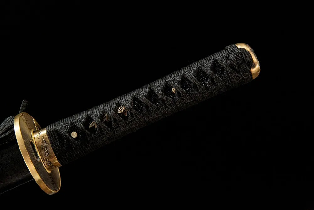 Full short tsuka front view genuine ray skin full solid copper fittings