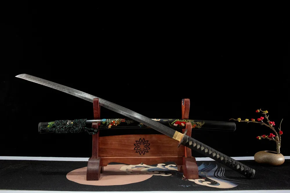 45° unsheathed front view real yokote shinogizukuri fully sharp art blade