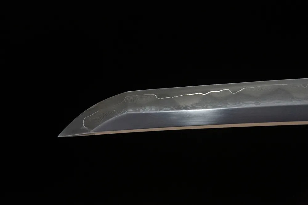 Kissaki tip closeup fine polished lightweight wakizashi cutting edge