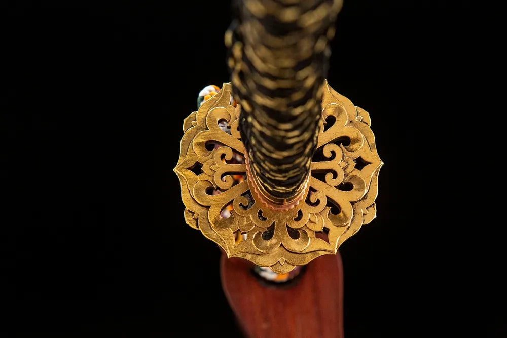 Reverse side thick anti-rust solid copper tsuba base structure
