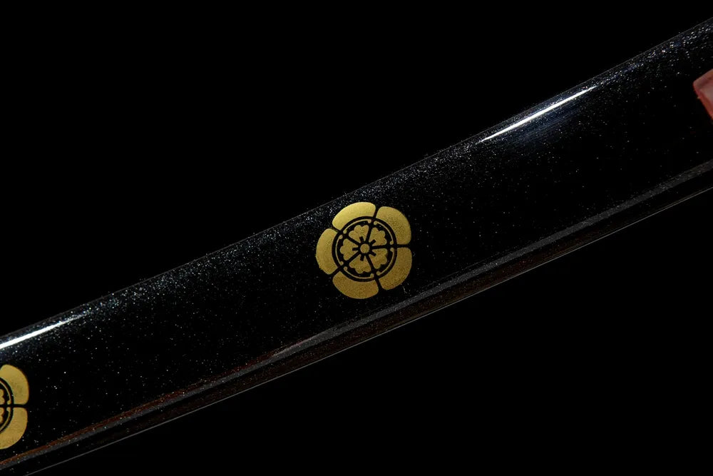 Mid saya detail solid wood lacquer scabbard copper ashikanamono hardware