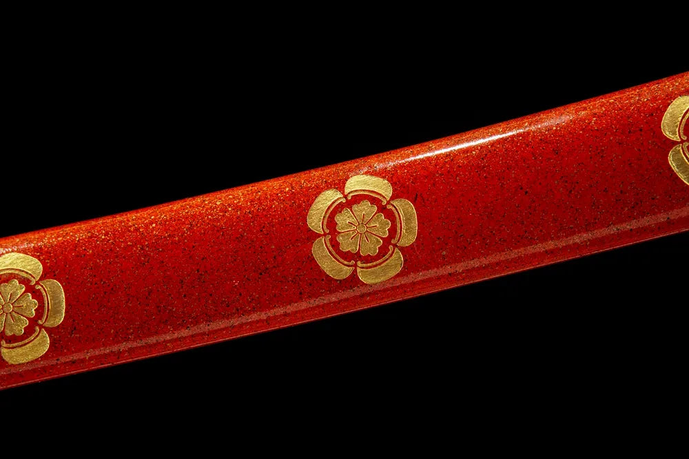 Mid saya detail solid wood matte paint scabbard middle texture