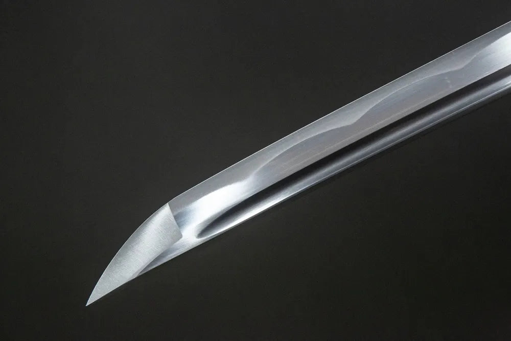 Kissaki tip closeup Yamato Katana plain polished edge optional sharp practice blade