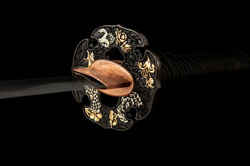 Front side hollow carved gold silver plated copper hand guard
