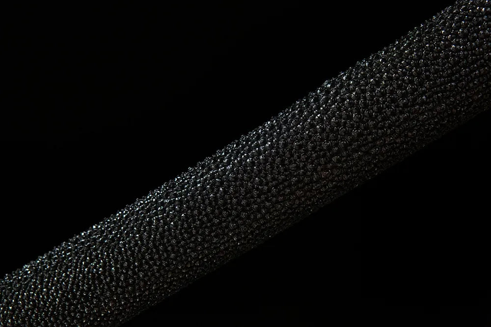 Mid saya detail full genuine rayskin wrapped solid wood lacquer texture